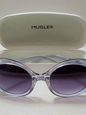 RARE! Mugler Vintage Cateye Sunglasses in Blue Crystal TR201403 USED CONDITION!